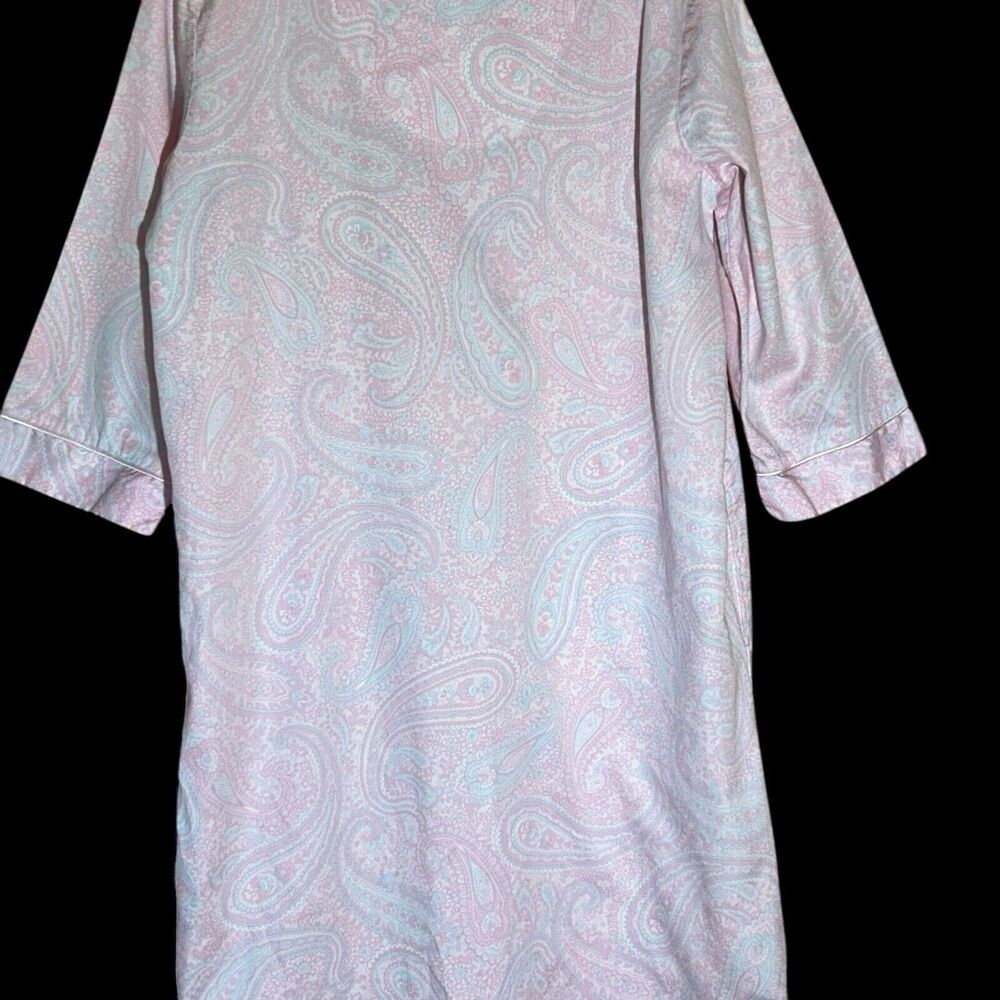 MISS ELAINE Women’s Pink Paisley Print 100% Cotton Flannel Nightgown Size S - Picture 7 of 13